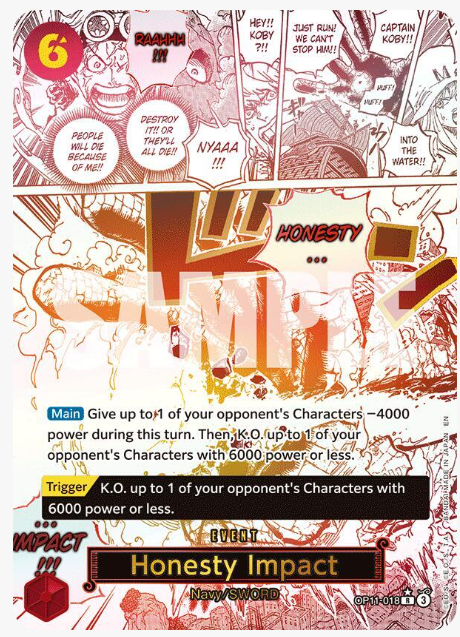 One Piece A Fist of Divine Speed Honesty Impact (Alternate Art) (EN) OP11-018