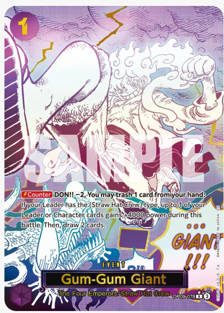 One Piece Gum-Gum Giant (Alternate Art) (EN) OP09-078