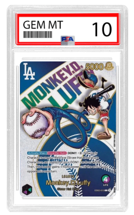 One Piece Monkey.D.Luffy (010) (Dodgers x ONE PIECE) (EN) EB02-010 [PSA 10]